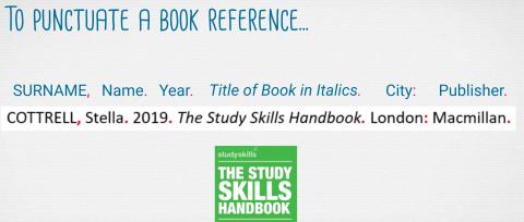 Still from video: to punctuate a book reference: