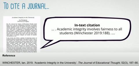 Still from video: to cite a journal reference in text: